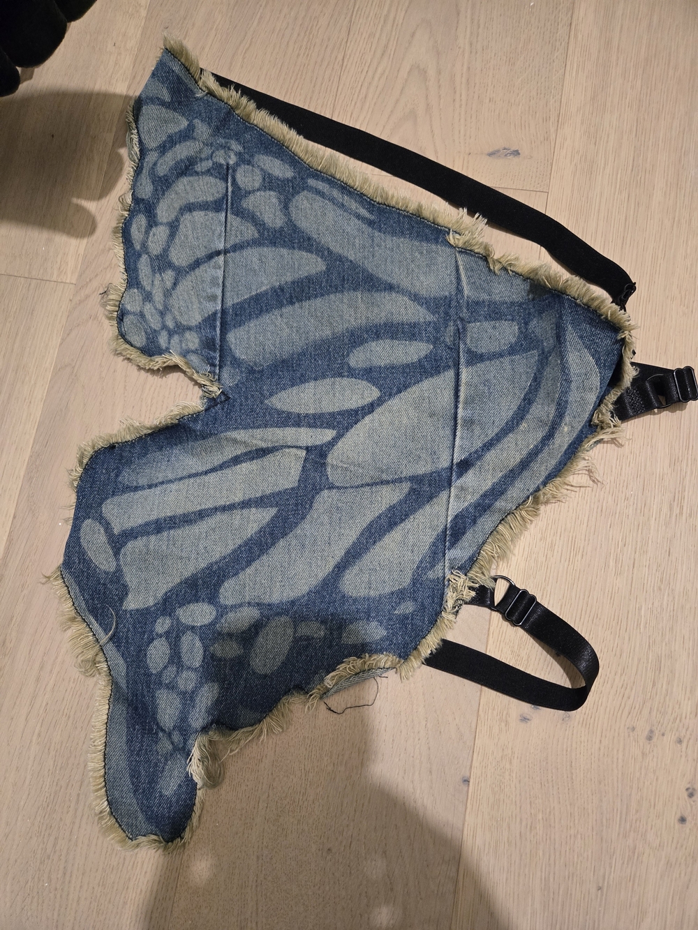 Denim Butterfly Panel Jeans - Blue
